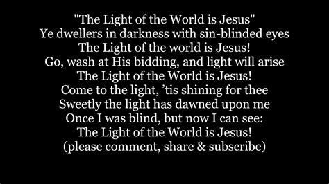 The Light Of The World Is Jesus Hymn Lyrics Words Text Trending Sing