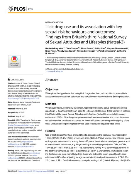 pdf illicit drug use and its association with key sexual risk behaviours and outcomes