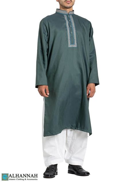 Mens 2 Tone Salwar Kameez Aqua Me839 Alhannah Islamic Clothing