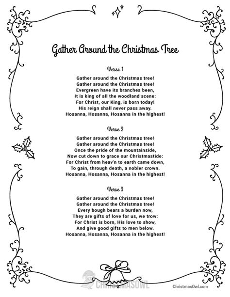 Free Printable Lyrics For Gather Around The Christmas Tree