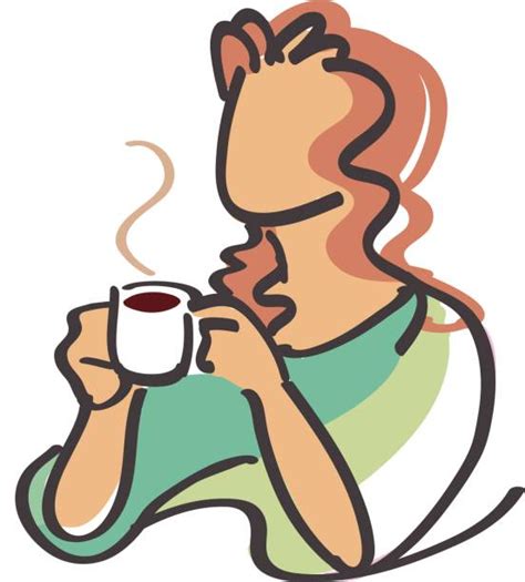 Best Woman Drinking Coffee Illustrations Royalty Free Vector Graphics