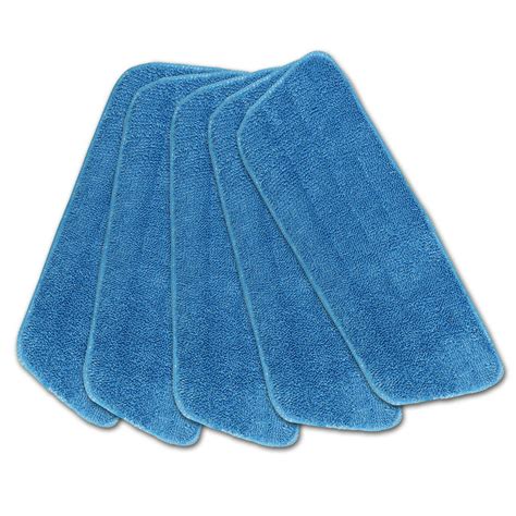5 pack replacement washable blue microfiber mop cleaning pads for 15 flat mop base mop pads