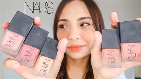 full swatch application review of the nars liquid blushes youtube