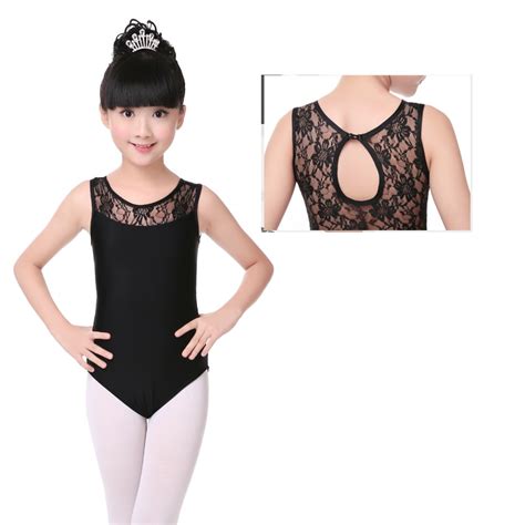 New Lace Black Sleeveless Long Sleeve Dance Leotard Girls Kids