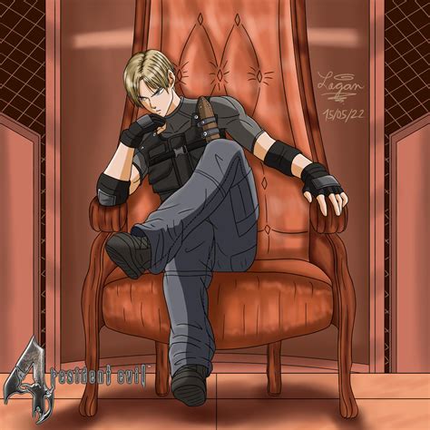 Leon S Kennedy Sentado Resident Evil 4 Fan Art By Gabelogan3d On