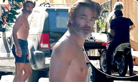 Chris Pine Shows Off His Lean Physique As He Emerges Shirtless From His Los Feliz Home Daily