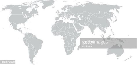 Einfache Weltkarte In Grau Stock Illustration Getty Images