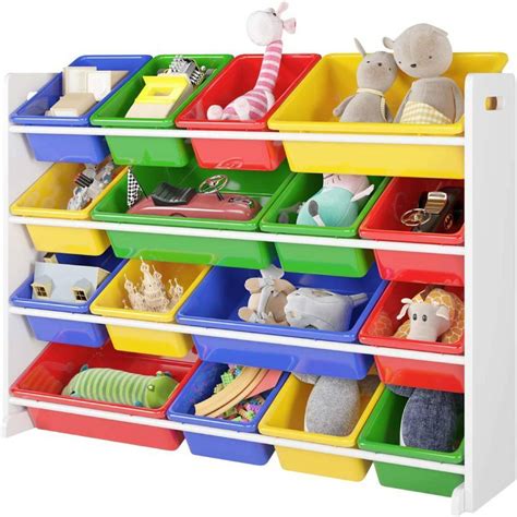 Wooden Kids Toy Storage Organizer Diy X Large 16 Plastic Bins Children