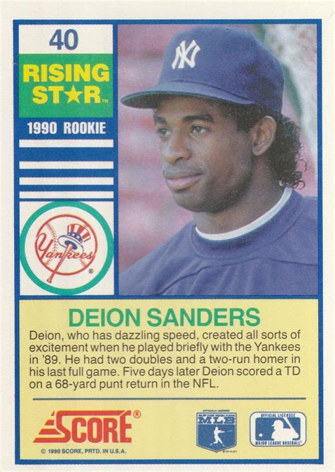 Prices are updated daily based upon 1990 upper deck listings that sold on ebay and our marketplace. 1990 Score Rising Stars #40 Deion Sanders | Trading Card ...