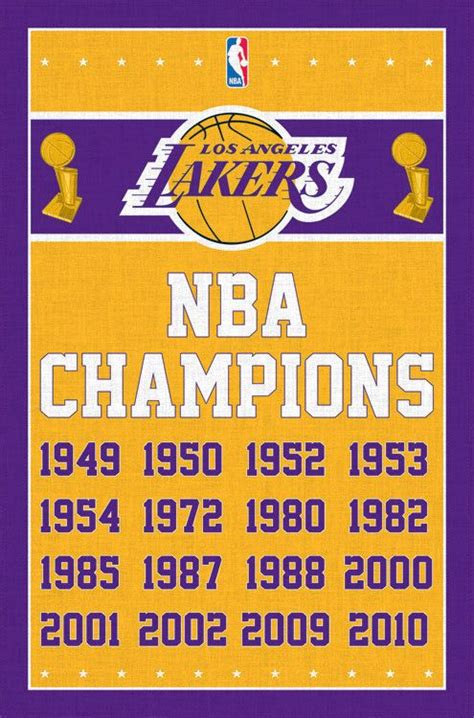 Nba Los Angeles La Lakers World Champions Poster Los Angeles Lakers