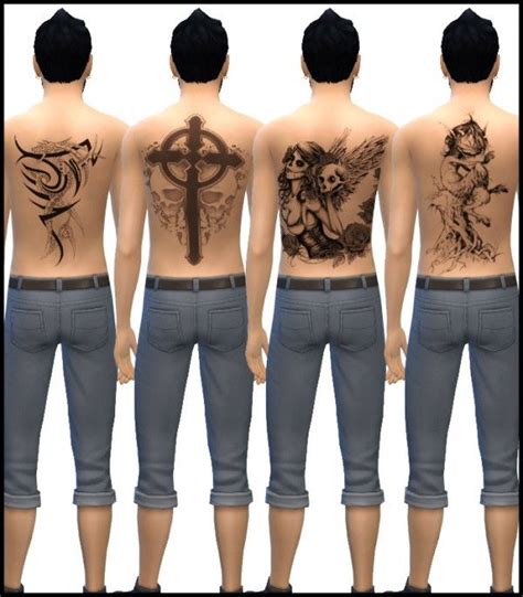 Simista Male Back Tattoos • Sims 4 Downloads Sims 4 Tattoos Back