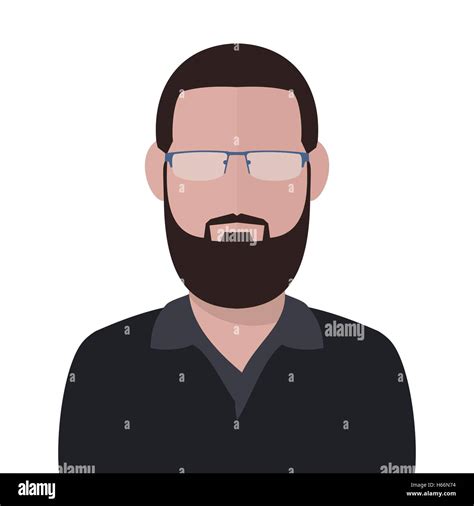 Vector Man With Beard And Grey Glasses With No Face Stock Vector Art