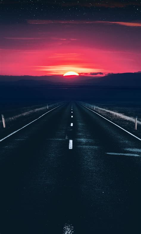 1280x2120 Long Alone Dark Road Sunset View Iphone 6 Hd 4k Wallpapers