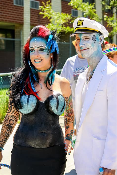 Mermaid Parade Couple Body Paint And Costume Couple At Merm Flickr
