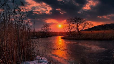 Winter Sunset Wallpaper 74 Pictures