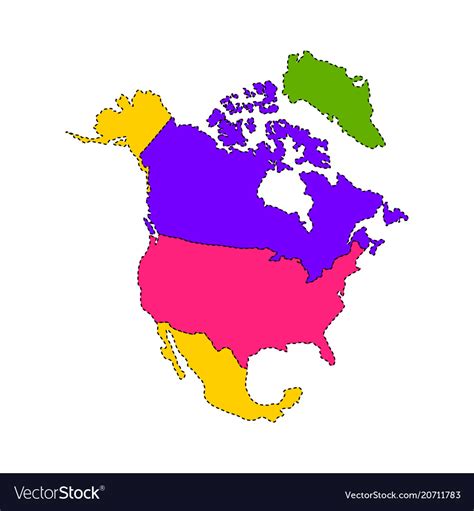 Political Map North America Royalty Free Vector Image