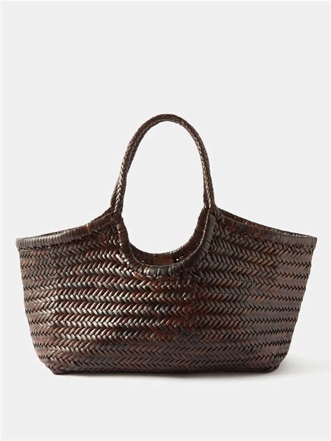 Dragon Diffusion Brown Nantucket Large Woven Leather Basket Bag 매치스패션