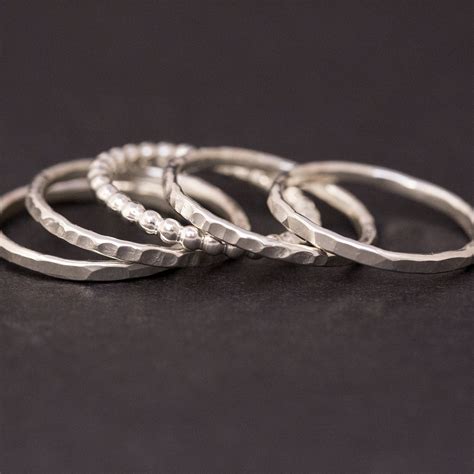 Sterling Silver Rings Silver Rings Stacking Rings Set Etsy