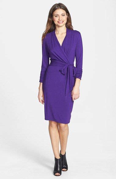 Adrianna Papell Three Quarter Sleeve Wrap Dress Online Only Available