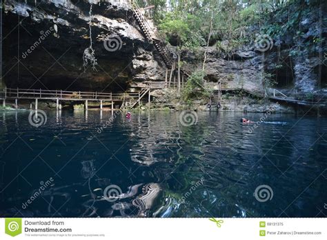 X Canche Cenote In Het Schiereiland Van Yucatan Mexico Stock