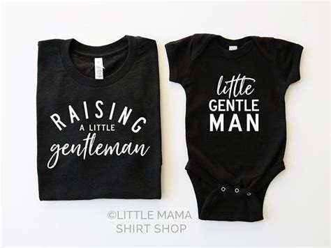 Raising A Little Gentleman Little Gentleman Black Set Of 2 Etsy Mom