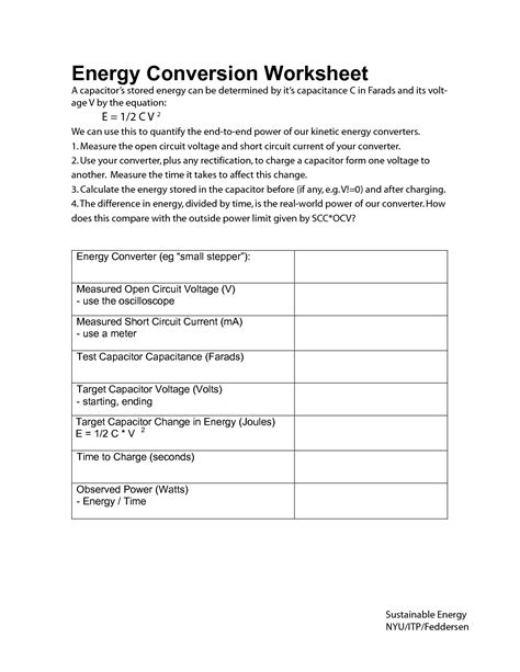 The law of conservation of matter states that no atoms are created or destroyed in. 16 Best Images of Energy Conversions Worksheet - Forms of ...