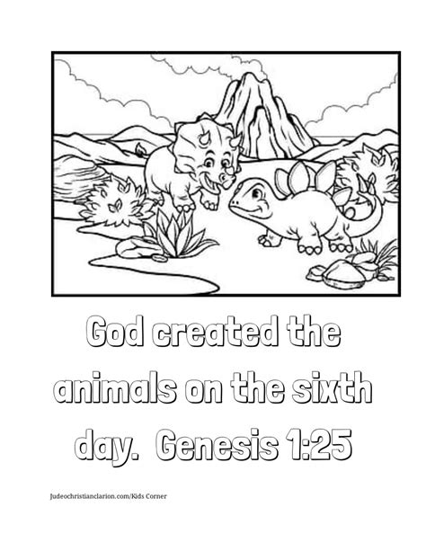 God Created The Animals Coloring Page Judeo Christian Clarion