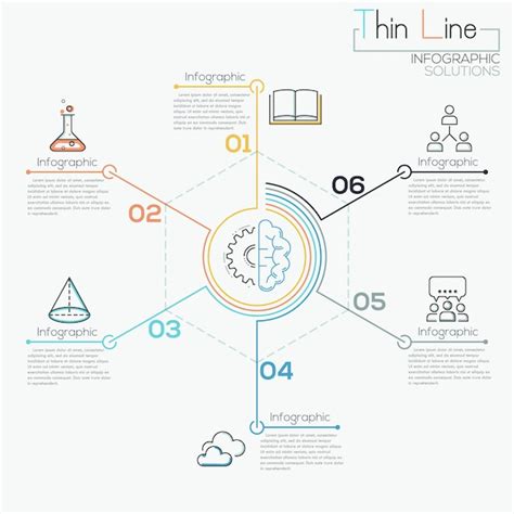 Premium Vector Thin Line Minimal Business Infographic Circle Template