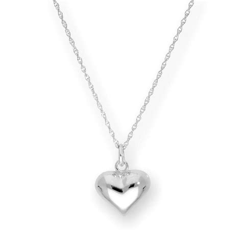 40 Off On Silver Puffed Heart Necklace Onedayonly