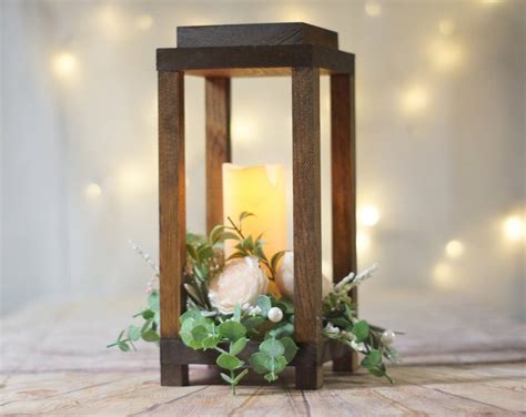 Forest Lantern Rustic Wedding Centerpiece Rustic Candle Etsy Wood