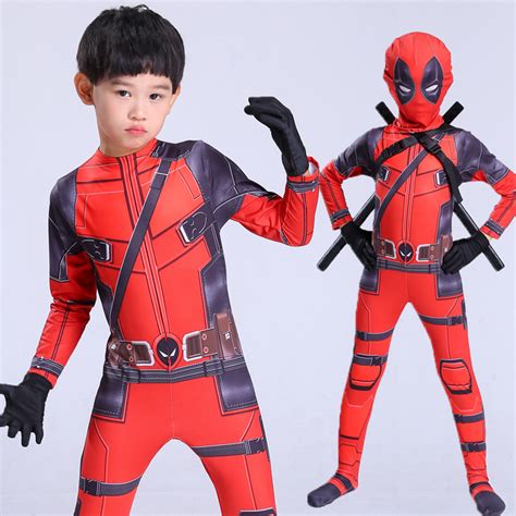 Deadpool Cosplay Costume Halloween Tight Battle Suit Removable Mask