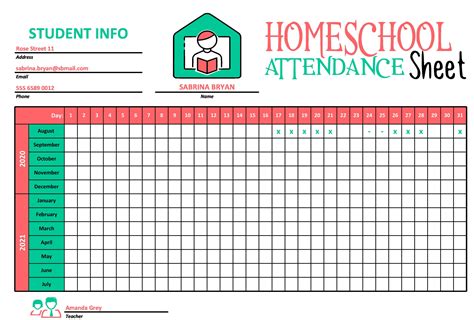 Attendance Sheet Layout