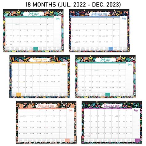 2022 2023 Desk Calendar 18 Months Large Desk Wall Calendar 17 X