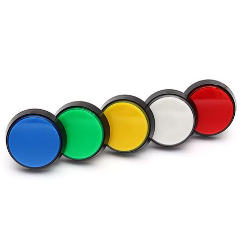 5 Colors Led Light 60mm Arcade Video Game Player Push