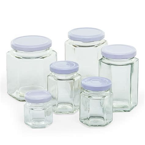 Hexagonal Glass Jars With Lids