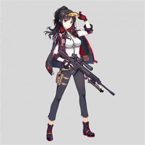 Desktop Wallpaper Anime Girl Soldier With Gun Minimal