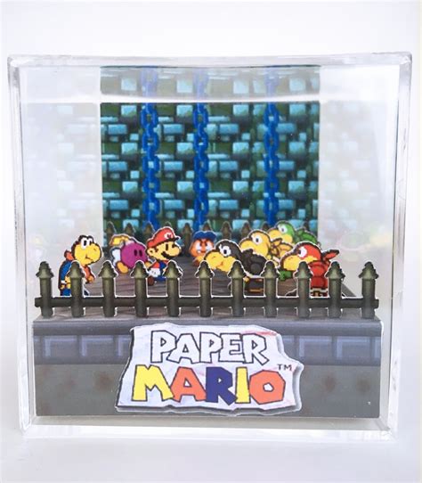 Paper Mario N64 3d Diorama Cube Koopa Bros Fight Etsy Canada