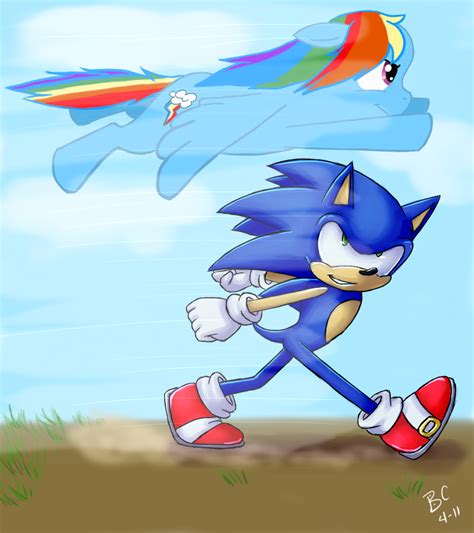 Sonic And Rainbow Dash By Mitzy Chan On Deviantart