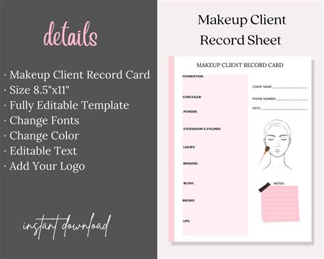 Makeup Artist Client Forms Makeup Artist Intake Forms New Etsy