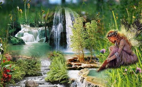Fairy At The River Forest Art Lovely Bonito Woman Fantasy Water