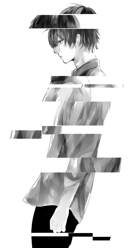 Image of frost frostgirl105105 on pinterest. art Black and White anime manga boy monochrome anime boy ...