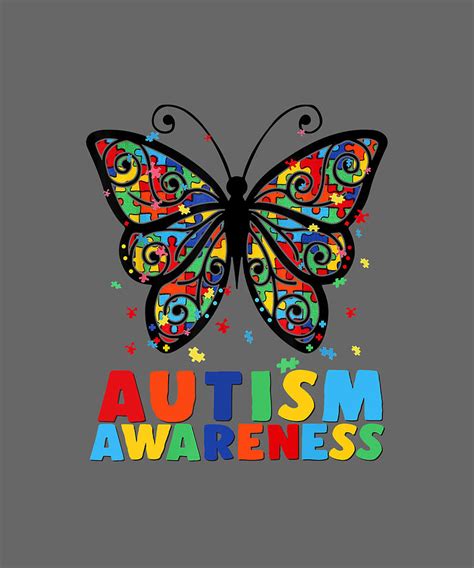Colors Puzzles Autism Awareness Butterfly Tshirt Digital Art By Julie