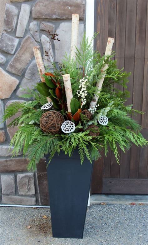 Holiday Container Planning: | Christmas planters, Christmas