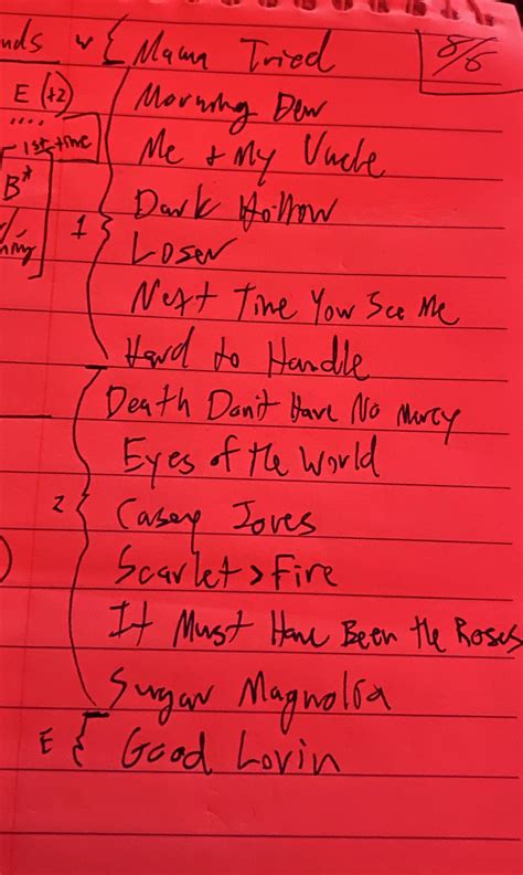 My upcoming live, solo, Grateful Dead setlist (more details in comments