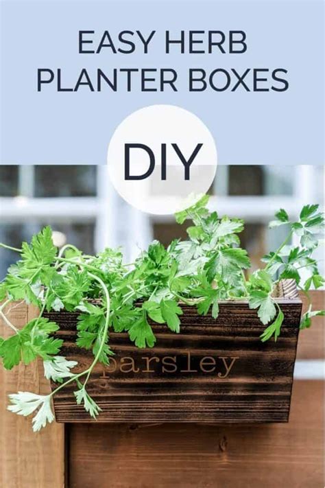 The herb planters come with a chalkboard painted front to write the herbs' names on the front side! DIY Herb Planter Box - Crafted by the Hunts