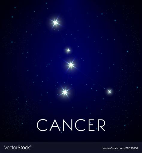 Constellation Cancer Zodiac Sign Astrology And Vector Image