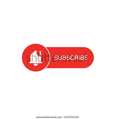 Red Subscribe Button Bell Icon Vector Stock Vector Royalty Free