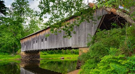 16 Beautiful Peaceful Maine Covered Bridges And Waterfalls