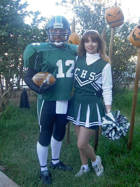 us as a football player and cheerleader in 2009 both costumes were complet… cheerleader