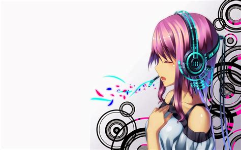 Anime Girl With Headphones Wallpapers On Wallpaperdog